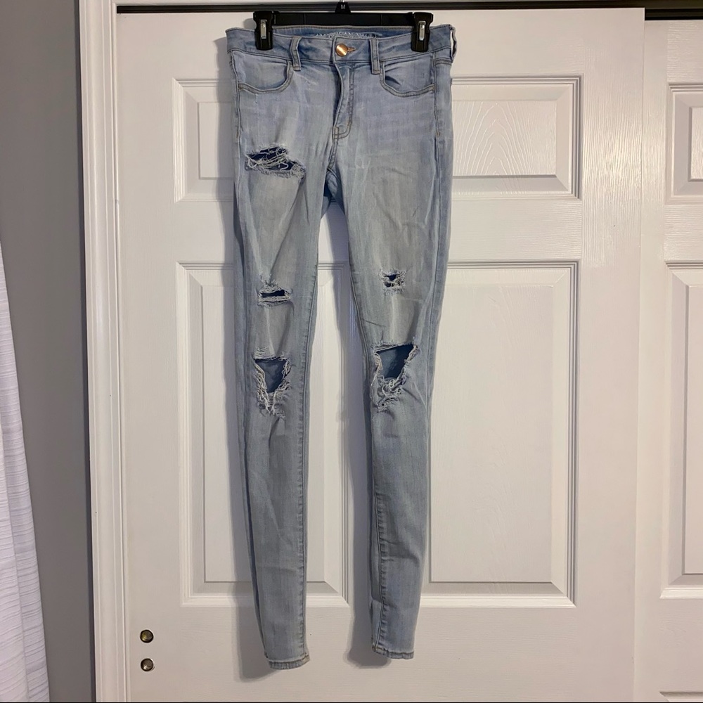 American Eagle Lightwash Jeggings XLONG